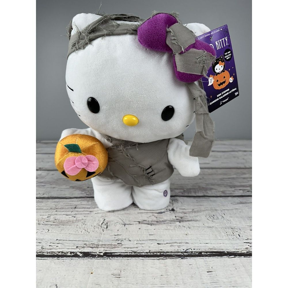Hello Kitty Mummy W/ Pumpkin Side Stepper‎ Animated Plush 13" Halloween NEW 2024